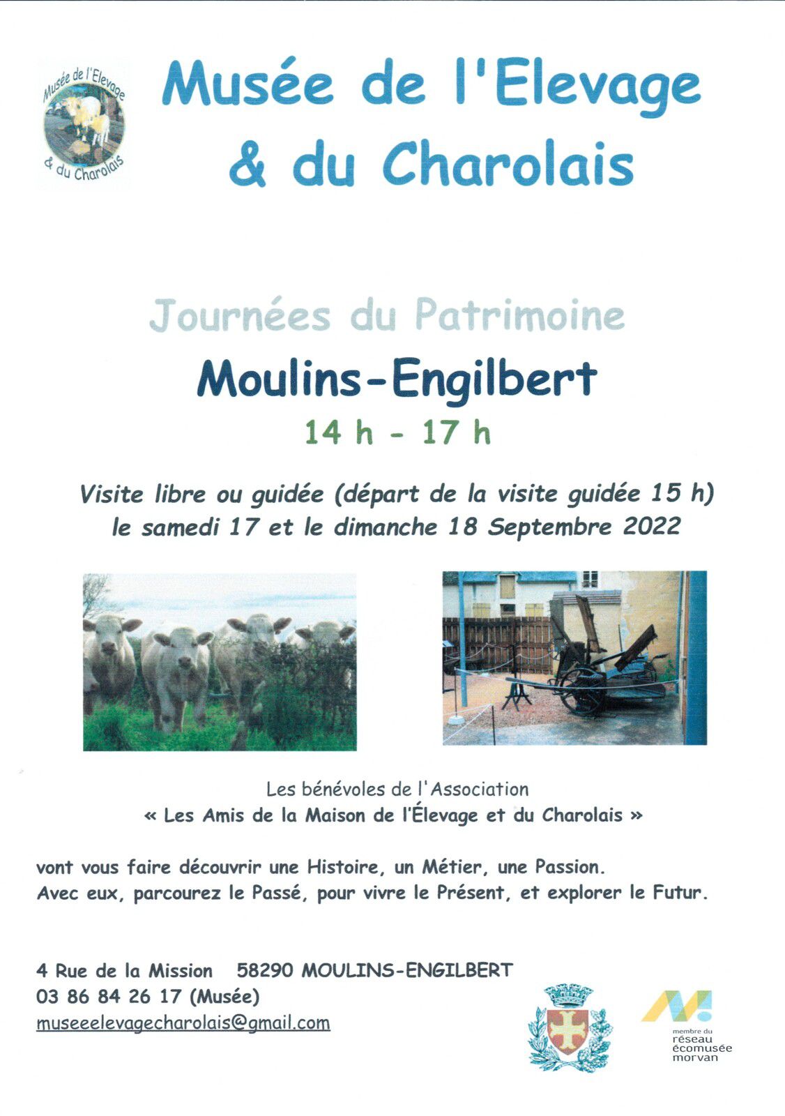 Samedi 17 et Dimanche 18 Septembre 2022       Entrée Gratuite au Musée